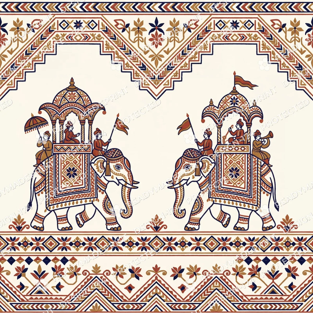 Navy Blue Kasuti Processional Border Navy Blue Kasuti Processional Border
