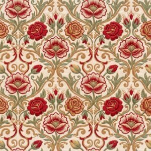 Madder Red Aari Work Vine Jaal