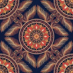 Navy Blue Aari Work Mandala Jaal