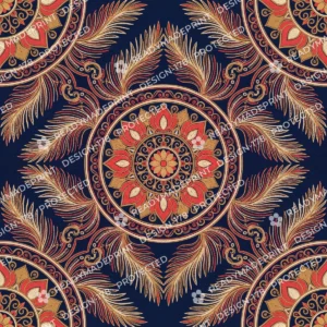 Navy Blue Aari Work Mandala Jaal