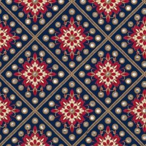 Indigo Mirror Work Rosette Jaal