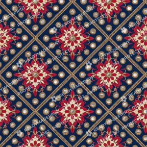 Indigo Mirror Work Rosette Jaal
